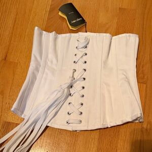 Corset Story 28” White Lace-Up Corset